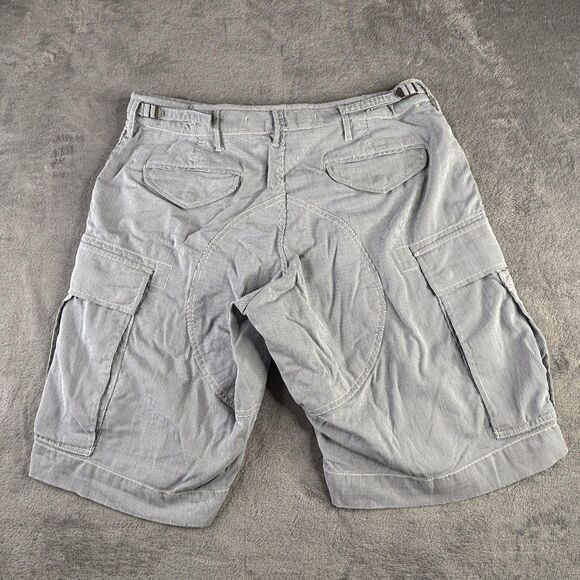 Polo Ralph Lauren Shorts Mens 38 Blue White Hickory Stripe Cargo Carpenter Work - Picture 7 of 16